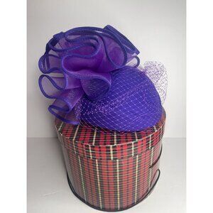 NWT VINTAGE LADIES HAT 1940s Bollman Hat Jody G St Louis Purple Felt Doeskin Hat